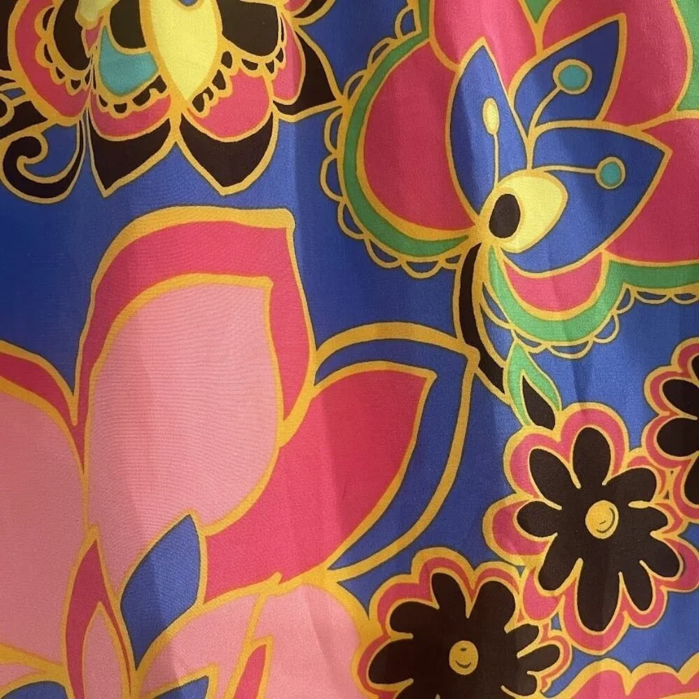 Lilly Pulitzer Skirt Womens Medium Silk Lined Floral Print Pockets 16347‎